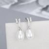 Versão coreana transfronteiriça do novo S925 prata esterlina brincos de pérolas de água doce moda simples diamante DIY brincos vazios fabricantes