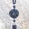 Novo Obsidiana pingente de carro sorridente rosto torto cabeça Buda carro pendurado interior do carro ornamentos de cristal lembrança