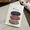 Pinzas para el cabello ovaladas de cuadros y lunares versátiles, set retro de otoño, accesorios para el cabello que no dañan el cabello, pinza para flequillo de lado