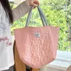 Bolso Dopamina Gran Capacidad Lonchera Estudiante Bolsa para Almuerzo Suave y Lindo Acolchado Compras Almacenamiento Bolso de Mano