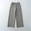 2026 Adelgazantes Versátiles Estilo Old Money Corte Holgado Lisos Sencillos Básicos Cintura Alta Pierna Recta Pantalones Casuales Largos Mujer