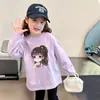 Camiseta básica de niña otoño 2026 nuevo top elegante para niños, prenda interior de cuello redondo para niños mayores, camiseta de manga larga de algodón puro