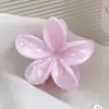 Grampo de cabelo estilo coreano com flores frescas, textura vinheta, estilo de feriado, grampo tubarão para grande quantidade de cabelo, acessórios de cabelo com temperamento para mulheres