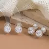 Exquisitos y Compactos, Elegantes y Lujosos, Pendientes de Zirconia Ultra Brillantes para Mujeres Sin Perforaciones, Pinzas para Orejas Tipo Mosquitero, Simples y Versátiles, Llenos de Diamantes