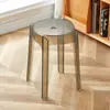 Banqueta Transparente de Plástico Leve de Luxo para Uso Doméstico, Banqueta Redonda Espessada e Empilhável, Banco Simples para Sala de Estar, Cadeira de Jantar, Cadeira de Acrílico