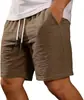 Pantalones Cortos Deportivos de Verano para Hombre Casual Ligeros Sueltos Playa Caminar Cintura Elástica Transpirables Exteriores Pantalones Cortos de Playa