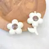 Perlas Perforadas con Agujero Vertical de Girasol Pintado en Acrílico Materiales para Accesorios de Joyería Colgante de Bolsa de Pulsera Llavero