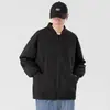 Chaqueta de cuello mao para hombre, Otoño e Invierno, Marca de moda, Estilo pareja, Cardigan holgado de color liso, Chaqueta superior cálida casual americana
