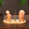 Quemador de Incienso Zen Monje Hui Neng Decoración para el Hogar, Portainciensos para Sala de Té y Mesa de Té, Quemador de Incienso de Sándalo y Madera de Agar, Quemador de Incienso Repelente de Mosquitos