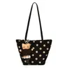 Bolso tote de lunares casual de nicho Otoño 2026, estilo coreano de gran capacidad, bolso de hombro y bandolera informal para el día a día