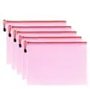 Bolsa de archivo A4 de PVC de colores, bolsa de almacenamiento transparente impermeable y a prueba de polvo, bolsa para documentos con cremallera de rejilla, personalizable