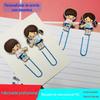 Marcadores de página com clipe de PVC com cola macia, marcadores de página com clipe de papel não deformáveis, logotipo animado personalizável, papelaria para estudantes