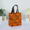 Bolsas Tote de Halloween em Estoque, Sacolas de Compras de Abóbora 3D Impressas em Cor com Transferência Térmica para Doces de Halloween, Sacolas de Doces de Halloween em Estoque