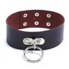 Collar de cuero sintético estilo punk exagerado, estilo europeo y americano, estilo callejero, para hombres y mujeres, estilo discoteca, estilo salvaje, con forma de O, para clavícula.