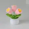 Producto Terminado Hilo Transfronterizo Girasol en Maceta Flor Artificial Decoración de Escritorio para Estudio, Pequeño Regalo para el Festival Qixi, Día de Año Nuevo, Día del Maestro