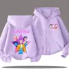 Sudadera con capucha gruesa y cálida de forro polar con cremallera, diseño Kpop Anime Dibujos Animados para Niños y Niñas, Sudadera Exterior Casual de Moda