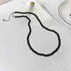 Collar de cuentas de vidrio negro estilo blogger online rojo, mismo estilo, nicho de lujo ligero, estilo frío, collar de moda cool para mujer