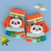 Guantes Infantiles Otoño e Invierno Cálidos para Niñas Bebés Cubierta Plegable de Medio Dedo Niños Niños Doble Uso Cinco Dedos Estudiantes Escritura