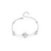 Pulseira de prata de lei S925 para meninas Trevo da Sorte joia de mão senso de alto padrão nicho simples atacado combina com tudo ins