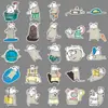 50 Hojas Originales Pegatinas de Vida de Rata Ratas Dibujadas a Mano Animales de Dibujos Animados Dibujos Simples Impermeables Decorativas Pegatinas para Termo
