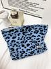 Bolsa de Cosméticos Estampado de Leopardo Ins Estampado Sobre Rojo Gran Capacidad Bolsa de Almacenamiento Portátil Bolso de Mano