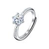 Transmisión en vivo del nuevo anillo de diamantes de imitación Mosan, anillo de diamantes de la minoría coreana femenina, anillo de bodas abierto para parejas, una generación de cabello