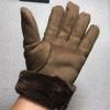 Luvas de camurça imitação de pele masculinas inverno quente imitação de pele de ovelha luvas de ciclismo ao ar livre atacado