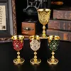 Copa con Incrustaciones de Diamantes de Tacto Lujoso, Taza Turca que es tanto un Vaso de Chupito Práctico para Licores como una Pieza Decorativa para la Vinoteca