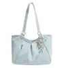 Bolso de mano estilo universitario, bolso tote de moda, versión coreana, lunares, estilo casual, gran capacidad, bolso de hombro único, bolso ligero para debajo del brazo