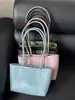 Bolsa de Paja de Verano Estilo Japonés Suministro Transfronterizo Bolsa de Hombro Estilo Vacacional Bolsa Tote Cesta de PVC Bolsa Tejida a Mano