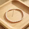 Conjunto de Pulseira e Colar Manta com Pérola Swarovski Rosa e Bola de Diamante, Bola Totalmente de Diamante, Conjunto de Design de Luxo Leve de Nicho