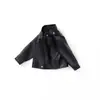 Fábrica de ropa infantil otoño nuevo elegante chaqueta de cuero 2026, con cremallera, casual y guapa para niños, MDD para niños pequeños y niñas