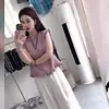 Top casual de verano de alta calidad, deslumbrante y elegante, corte slim, color azul pavo real, moda que reduce la edad, sin mangas para mujer, nuevo modelo 2026