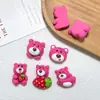 Urso Morango Desenho Animado Acessórios de Resina Cola Creme Capa de Celular DIY Acessórios de Cabelo Agulha de Cabelo Buraco Chaveiro de Sapato Adesivo para Copo d'Água