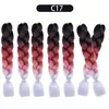 Perucas de Dreadlock de Fibra Sintética para Comércio Exterior Atacadista, Extensões de Cabelo Longo Tingidas em Degradê para Mulheres, Cabelo Trançado, Tranças Africanas Grossas