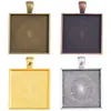 Joyería de Aleación de Venta Caliente Transfronteriza, Colgante de Piedra de Tiempo con Base Redonda y Cuadrada, Accesorio DIY con Diámetro Interior de 25 mm