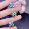 Aretes de Topacio Natural Llenos de Color Fuego, Piedra Principal Grande de 4*6 mm, Plata de Ley 925, Fabricante de Incrustaciones de Precisión