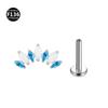 Titanio F136 7 ojos de caballo piedra natural 1.2/1.0 mm de grosor joyería para perforación corporal clavo de oreja clavo de hueso de oreja outlet de fábrica