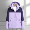Nueva Chaqueta de Exterior para Hombres y Mujeres Chaqueta de Pareja con Gorro Desmontable Impermeable y Cortavientos Costuras Ropa Exterior Chaqueta Chaqueta Individual