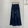 Jeans vintage de perna larga feminino outono 2024 nova cintura alta emagrecimento calças soltas mergulhadas