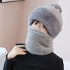 Nuevo Gorro de Terciopelo Engrosado y Bufanda Todo en Uno para Mujer Otoño e Invierno Ciclismo Cortavientos y Resistente al Frío Vehículo Eléctrico Cálido Gorro Tipo Pulóver