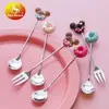 Jingzhi Acero Inoxidable 304 Chapado en Oro Vajilla Cuchara de Café Tenedor Cuchara Tenedor para Pastel Cuchara Tenedor para Donas Niños Cuchara Tenedor para Postre