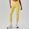 Pantalones de Yoga Ajustados de Cintura Alta Cruzados Europeos y Americanos Levanta Glúteos de Durazno Pantalones Largos de Running Deporte Fitness Levanta Glúteos 4006