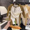 Traje casual de retazos de color contrastante para niños, ropa cálida para el hogar y ropa interior de primavera y otoño