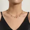Collar de flores con cadena recta hecha a mano, joyería transfronteriza europea y americana, elegante y simple, para mujer.