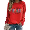 Amazon Comercio Exterior Suministro Sudadera con Estampado Respiratorio para Mujer Cuello Redondo Versátil Talla Europea Casual Holgada
