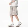 Shorts casuales tie-dye estilo americano, unisex, ligeros, de secado rápido, shorts atléticos de cinco puntos, modernos, de corte holgado, pierna ancha, tallas grandes, shorts de longitud media para verano