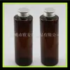 Botella PET marrón de hombro plano de 250 ml con tapa de aluminio, frasco para medicina líquida, botella de plástico, botella para desmaquillante, botella para palillos