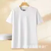 Algodón Romano Amoniaco Líquido 220g Camiseta de Cuello Redondo Marca de Moda Comercio Transfronterizo Corte Holgado Unisex Agradable para la Piel Transpirable Manga Corta