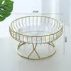 [Selección Premium] Cesta de Fruta de Hierro Forjado Estilo Ins Nórdico para Mesa de Café de Sala de Estar, Almacenamiento Simple y Creativo de Snacks para Uso Doméstico